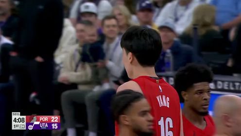 开拓者胜爵士 杨瀚森3分钟2分 霍勒迪31+9+7 克林根23+18+7